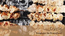  Presentation with charcoal - PPT layouts enhanced with ready-to-eat-smoked-fresh background and a coral colored foreground