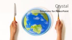  Presentation with eat - Slide deck having ready-to-eat-the-world background and a cream colored foreground