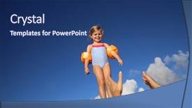  Presentation with child girl reading a book - Audience pleasing PPT layouts consisting of powtoon - little girl in swimsuit ready backdrop and a ocean colored foreground