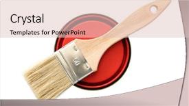  Presentation with painting walls paint roller - Presentation theme having ready to paint background and a lemonade colored foreground