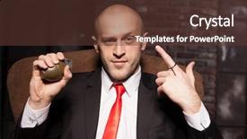  Presentation with tie - Slide deck with ready to pull a grenade background and a tawny brown colored foreground