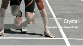  Presentation with race track - Cool new PPT theme with ready to start run race backdrop and a gray colored foreground