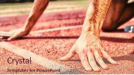  Presentation with running race - Amazing presentation having relays - athlete ready to start backdrop and a coral colored foreground