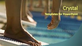  Presentation with starting system - Presentation design featuring ready to start the swimming background and a tawny brown colored foreground