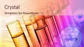  Presentation with fluid - Slide set with reagents - health care concept test tubes background and a lemonade colored foreground