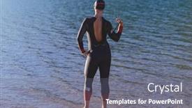  Presentation with triathlon - Presentation theme featuring reak-triathlon-athlete-getting-ready background and a gray colored foreground