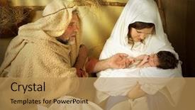  Presentation with nativity - Presentation theme enhanced with real 18 days old baby background and a yellow colored foreground