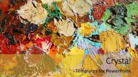  Presentation with abstract art oil painting - Beautiful PPT layouts featuring real abstract color oil paint backdrop and a gold colored foreground