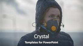  Presentation with air pollution - Beautiful PPT theme featuring real anti-pollution anti-smog backdrop and a tawny brown colored foreground