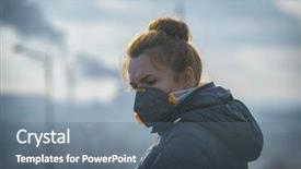  Presentation with air pollution - Slide set with real anti-pollution anti-smog background and a gray colored foreground