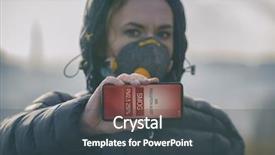  Presentation with air pollution - PPT theme having real anti-pollution anti-smog background and a ocean colored foreground