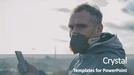  Presentation with pollution air - Theme with real anti-pollution anti-smog background and a ocean colored foreground