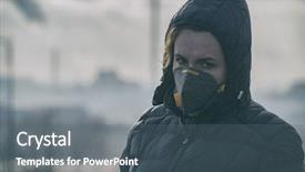 Presentation with pollution air - PPT layouts consisting of real anti-pollution anti-smog background and a gray colored foreground
