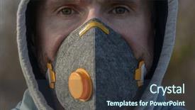  Presentation with air pollution - PPT theme with real anti-pollution anti-smog background and a tawny brown colored foreground