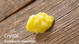  Presentation with sulphur - Beautiful slide set featuring real bright yellow crystalline solid native sulphur sulfur brimstone from volcanic region of etna backdrop and a coral colored foreground