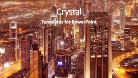  Presentation with bird eye view - Cool new slide set with real east - dubai city at night beautiful backdrop and a tawny brown colored foreground