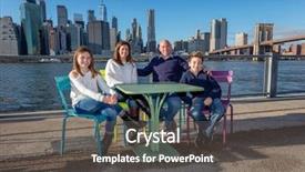  Presentation with taxi cabs new york city - Colorful PPT layouts enhanced with real east - family in new york city backdrop and a dark gray colored foreground