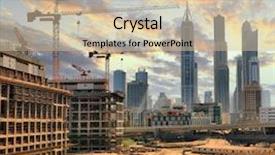  Presentation with dubai - Theme consisting of real east - grandiose construction in dubai background and a soft green colored foreground