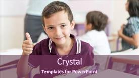  Presentation with school class arabic kids - Beautiful PPT layouts featuring real east - happy arabic student at school backdrop and a violet colored foreground