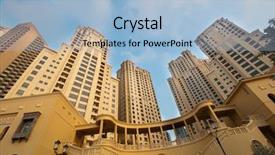  Presentation with apartments - Amazing PPT theme having real east - luxury apartments in dubai backdrop and a light blue colored foreground
