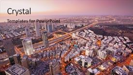 Presentation with sunset - Slide deck featuring real east - tel aviv at sunset ramat background and a coral colored foreground