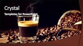  Presentation with packeting grain - PPT layouts consisting of real espresso and coffee grain background and a black colored foreground