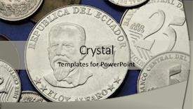  Presentation with president - Presentation theme having real estades - coins of ecuador president background and a light gray colored foreground