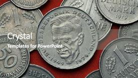  Presentation with german - Theme with real estades - coins of germany german social background and a gray colored foreground