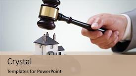  Presentation with ownership - Cool new presentation with real estate - bidding on a home gavel backdrop and a coral colored foreground