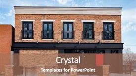  Presentation with accents - Slide deck having real estate - brick commercial building with black background and a coral colored foreground