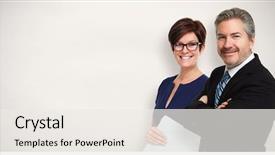  Presentation with team - Slides enhanced with real estate - business team background and a sky blue colored foreground