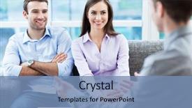  Presentation with courier firm financial analysis - Slides enhanced with real estate - couple meeting with financial adviser background and a teal colored foreground