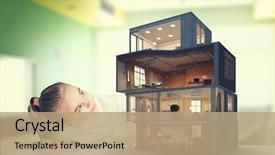  Presentation with dream - Audience pleasing presentation consisting of real estate - design of your dream house backdrop and a coral colored foreground