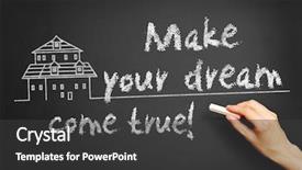  Presentation with dream - Slide set enhanced with real estate - hand writes make your dream background and a dark gray colored foreground