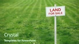  Presentation with land - Audience pleasing theme consisting of real estate - land for sale sign backdrop and a forest green colored foreground