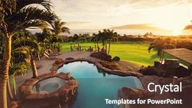  Presentation with luxury resort - Slide deck consisting of real estate - luxury home with swimming pool background and a tawny brown colored foreground