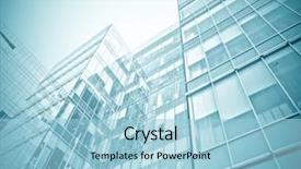  Presentation with high rise building - Colorful presentation theme enhanced with real estate - panoramic and perspective wide angle backdrop and a light blue colored foreground