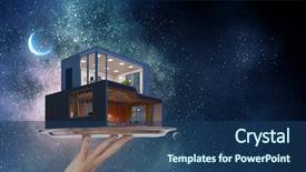  Presentation with dream - Slide deck enhanced with real estate - your dream house design mixed background and a ocean colored foreground