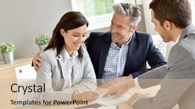  Presentation with real estate - PPT theme having real-estate agency signing contract background and a  colored foreground