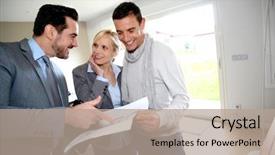  Presentation with salesman - Amazing presentation theme having currency concept pixelated blue text backdrop and a white colored foreground