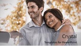  Presentation with real estate growth - Presentation theme enhanced with real estate agent giving house background and a light gray colored foreground