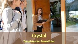  Presentation with estate - Presentation theme having real estate agent inviting couple background and a tawny brown colored foreground
