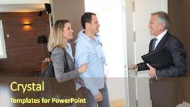  Presentation with real estate growth - Presentation theme featuring real estate agent showing modern background and a  colored foreground