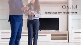  Presentation with real estate lending - Colorful slide deck enhanced with real-estate-agent-showing-new backdrop and a mint green colored foreground