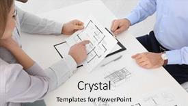  Presentation with for real estate - Theme with real estate agent showing plan background and a light gray colored foreground