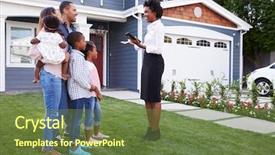  Presentation with real estate - Colorful theme enhanced with real estate agent showing backdrop and a tawny brown colored foreground