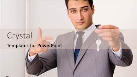  Presentation with house key - PPT layouts featuring real-estate-agent-with-key background and a lemonade colored foreground