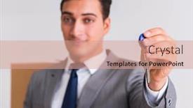  Presentation with house key - Cool new theme with real-estate-agent-with-key backdrop and a coral colored foreground