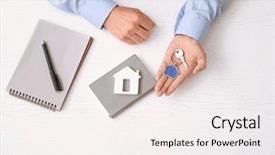  Presentation with real estate tax - Slide set consisting of real estate agent with key background and a white colored foreground