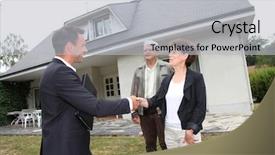  Presentation with real estate growth - Beautiful slides featuring real-estate agent with senior backdrop and a light gray colored foreground